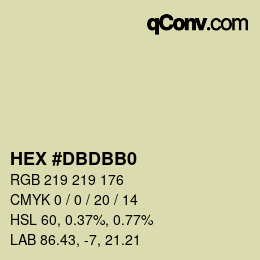 Color code: HEX #DBDBB0 | qconv.com