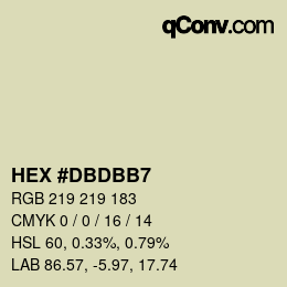Color code: HEX #DBDBB7 | qconv.com