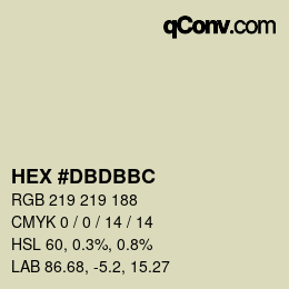Color code: HEX #DBDBBC | qconv.com