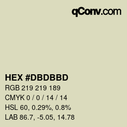 Color code: HEX #DBDBBD | qconv.com