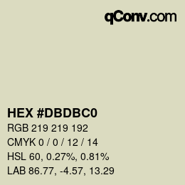 カラーコード: HEX #DBDBC0 | qconv.com