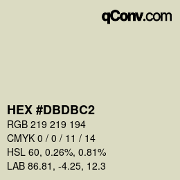 カラーコード: HEX #DBDBC2 | qconv.com