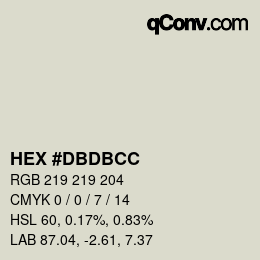 Color code: HEX #DBDBCC | qconv.com