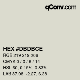 Color code: HEX #DBDBCE | qconv.com