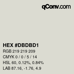 Color code: HEX #DBDBD1 | qconv.com