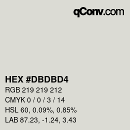 Color code: HEX #DBDBD4 | qconv.com