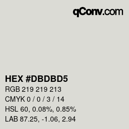 カラーコード: HEX #DBDBD5 | qconv.com