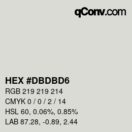 カラーコード: HEX #DBDBD6 | qconv.com