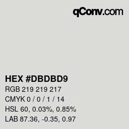 カラーコード: HEX #DBDBD9 | qconv.com