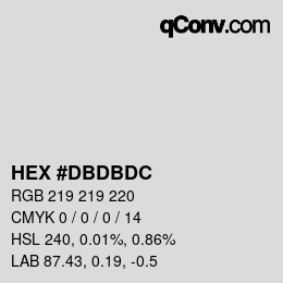 カラーコード: HEX #DBDBDC | qconv.com