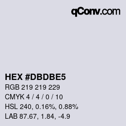 Color code: HEX #DBDBE5 | qconv.com