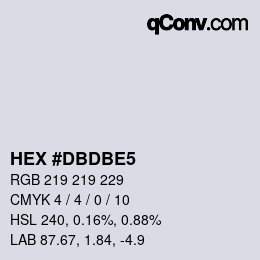 カラーコード: HEX #DBDBE5 | qconv.com