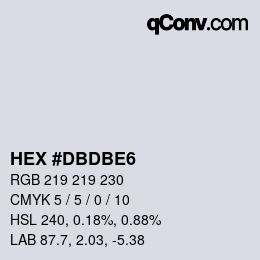 カラーコード: HEX #DBDBE6 | qconv.com