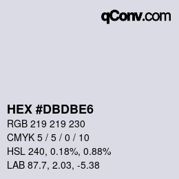 Color code: HEX #DBDBE6 | qconv.com