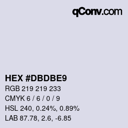 カラーコード: HEX #DBDBE9 | qconv.com