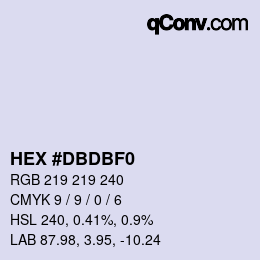 カラーコード: HEX #DBDBF0 | qconv.com