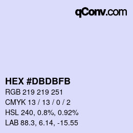 Color code: HEX #DBDBFB | qconv.com