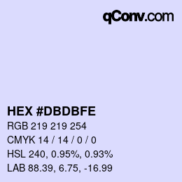 Color code: HEX #DBDBFE | qconv.com