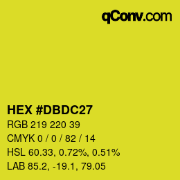 カラーコード: HEX #DBDC27 | qconv.com