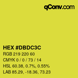 Color code: HEX #DBDC3C | qconv.com