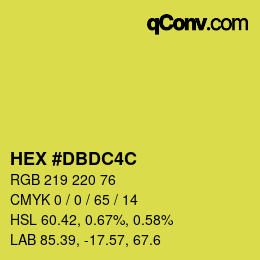 颜色代码: HEX #DBDC4C | qconv.com