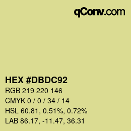 Color code: HEX #DBDC92 | qconv.com