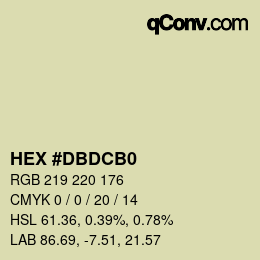 Color code: HEX #DBDCB0 | qconv.com