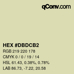 颜色代码: HEX #DBDCB2 | qconv.com