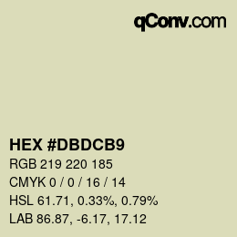 颜色代码: HEX #DBDCB9 | qconv.com