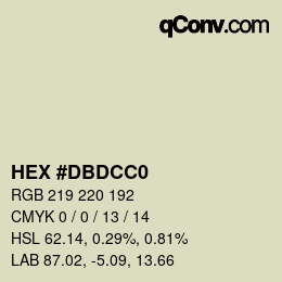 Color code: HEX #DBDCC0 | qconv.com
