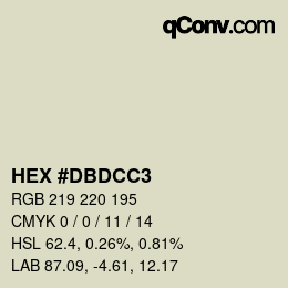Color code: HEX #DBDCC3 | qconv.com