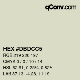 Color code: HEX #DBDCC5 | qconv.com