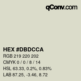 Color code: HEX #DBDCCA | qconv.com