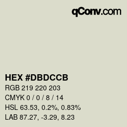 Color code: HEX #DBDCCB | qconv.com