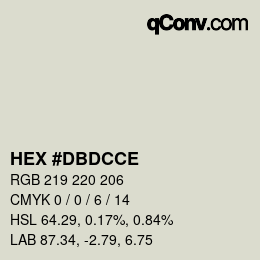 Color code: HEX #DBDCCE | qconv.com