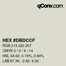 Color code: HEX #DBDCCF | qconv.com