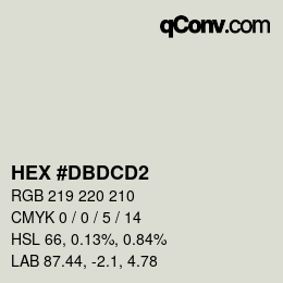 Color code: HEX #DBDCD2 | qconv.com