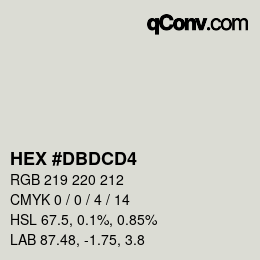 カラーコード: HEX #DBDCD4 | qconv.com
