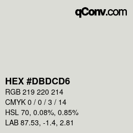 颜色代码: HEX #DBDCD6 | qconv.com