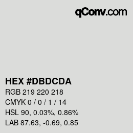 Color code: HEX #DBDCDA | qconv.com