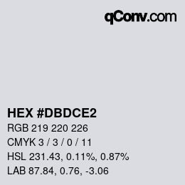 Color code: HEX #DBDCE2 | qconv.com