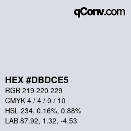 Color code: HEX #DBDCE5 | qconv.com