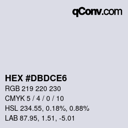 颜色代码: HEX #DBDCE6 | qconv.com