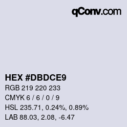 カラーコード: HEX #DBDCE9 | qconv.com