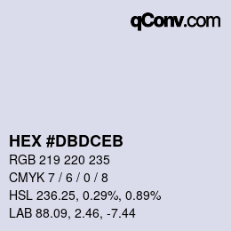 Color code: HEX #DBDCEB | qconv.com