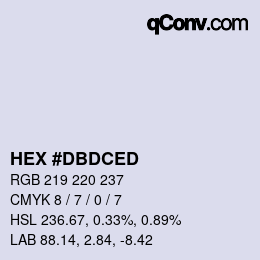 Color code: HEX #DBDCED | qconv.com