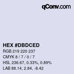 カラーコード: HEX #DBDCED | qconv.com