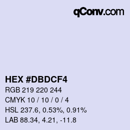 カラーコード: HEX #DBDCF4 | qconv.com