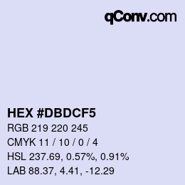 颜色代码: HEX #DBDCF5 | qconv.com