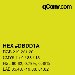 カラーコード: HEX #DBDD1A | qconv.com
